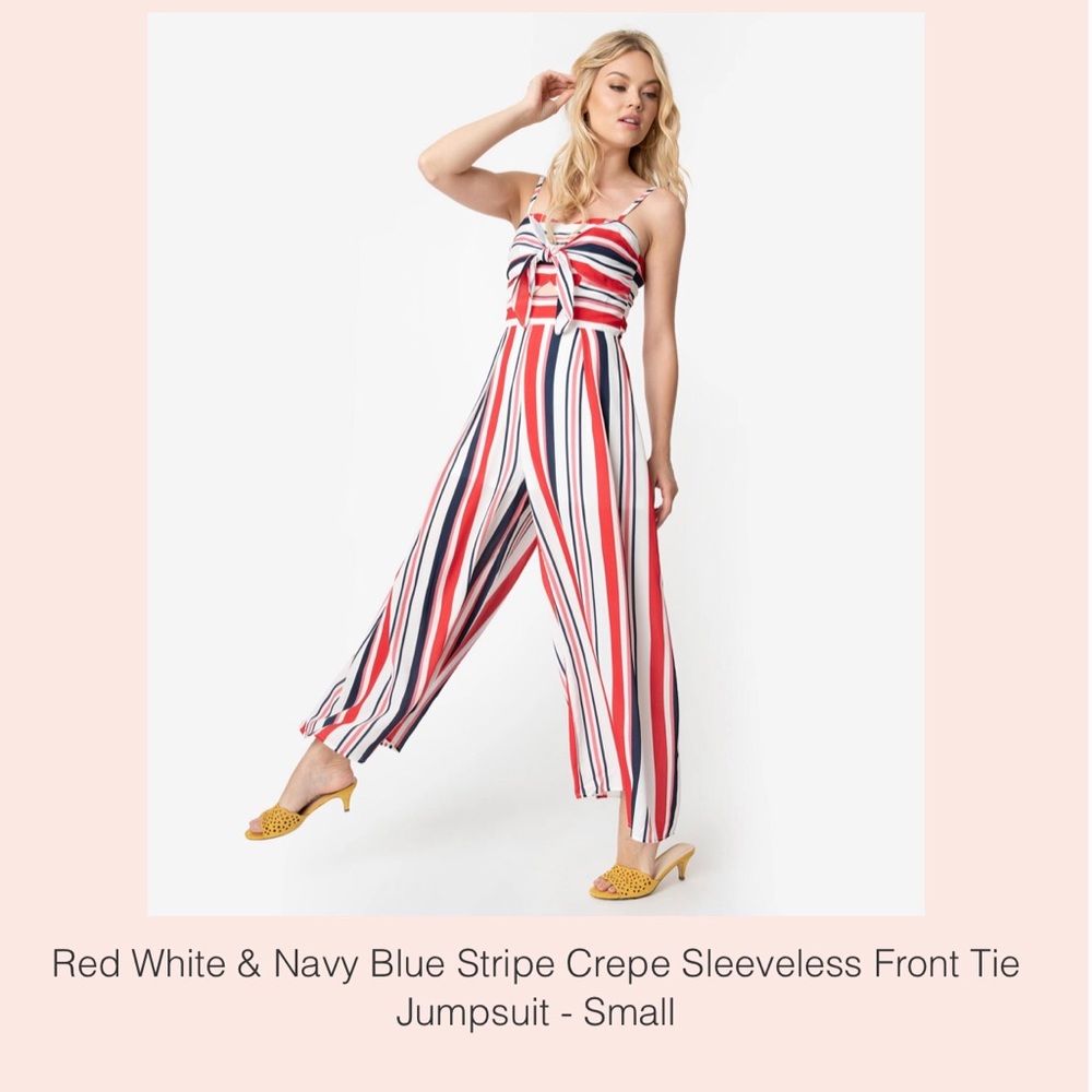 Unique Vintage Striped Jumpsuit
